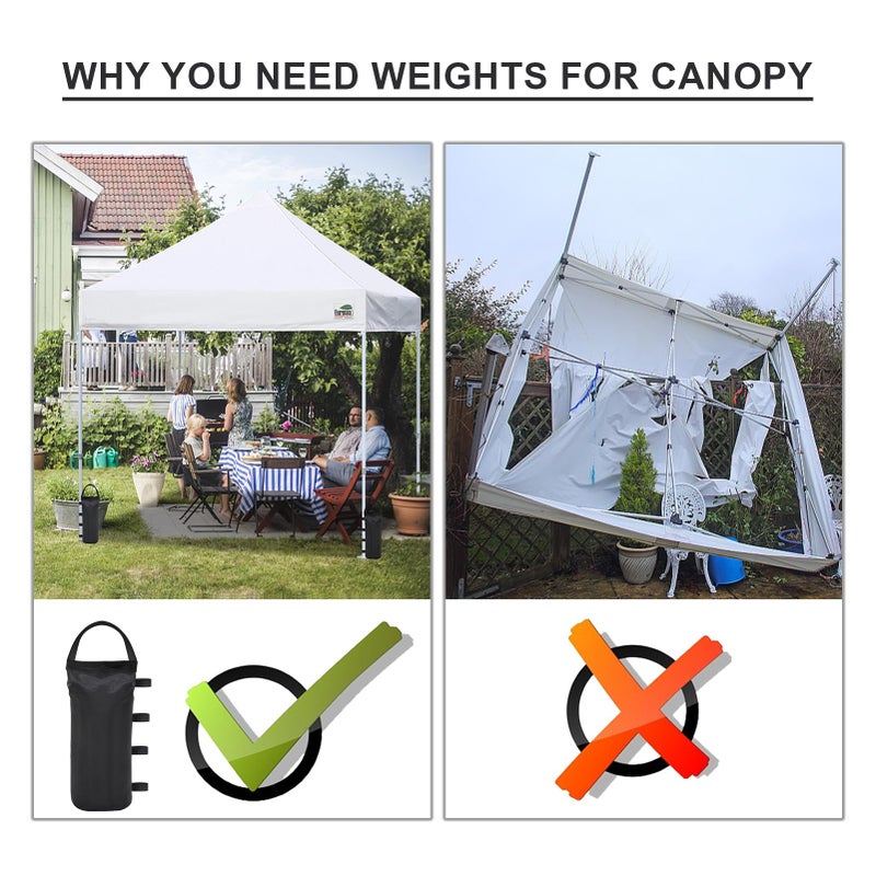 Eurmax USA Weight Capacity 112 LBS Extra Large Pop up Gazebos Weights Sand Bags for Pop up Canopy Tent Pergola Outdoor Instant Canopies, 4-Pack,Black (Without Sand) Dark Black - Image 5